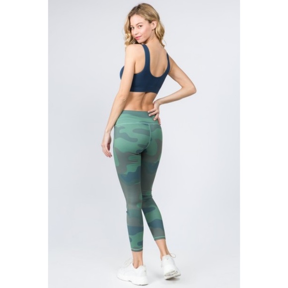 Women's Camouflage Print Workout Leggings w Pocket - Picture 6 of 8